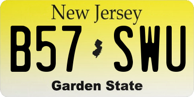 NJ license plate B57SWU