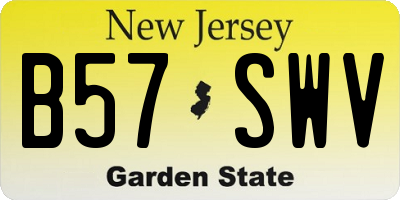 NJ license plate B57SWV