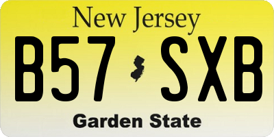 NJ license plate B57SXB