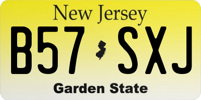 NJ license plate B57SXJ