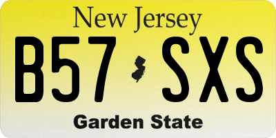 NJ license plate B57SXS