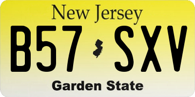 NJ license plate B57SXV