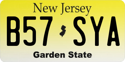 NJ license plate B57SYA