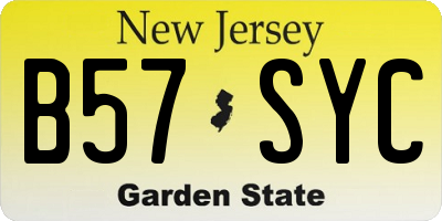 NJ license plate B57SYC