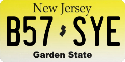 NJ license plate B57SYE