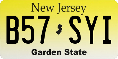 NJ license plate B57SYI