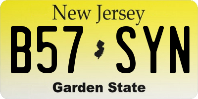 NJ license plate B57SYN