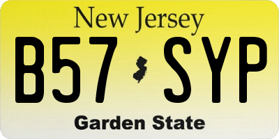 NJ license plate B57SYP
