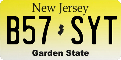 NJ license plate B57SYT