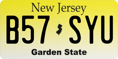 NJ license plate B57SYU