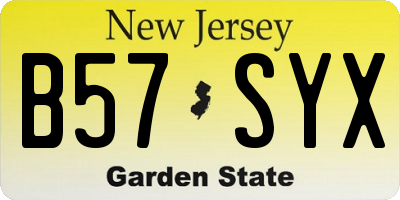 NJ license plate B57SYX