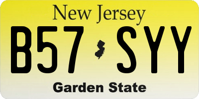 NJ license plate B57SYY