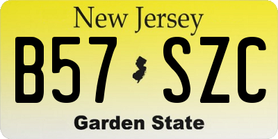 NJ license plate B57SZC