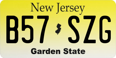 NJ license plate B57SZG