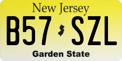 NJ license plate B57SZL