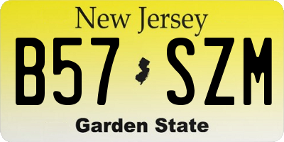 NJ license plate B57SZM