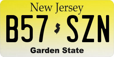 NJ license plate B57SZN