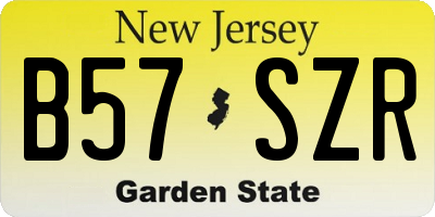 NJ license plate B57SZR