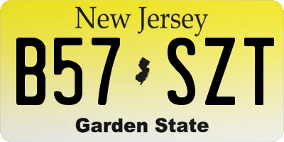 NJ license plate B57SZT