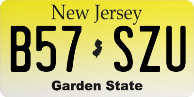 NJ license plate B57SZU