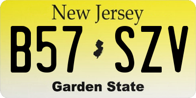 NJ license plate B57SZV