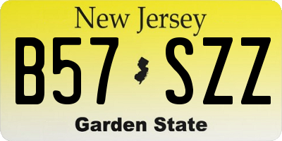 NJ license plate B57SZZ