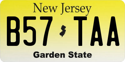 NJ license plate B57TAA