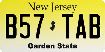 NJ license plate B57TAB