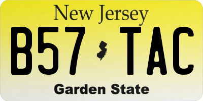 NJ license plate B57TAC