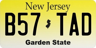 NJ license plate B57TAD