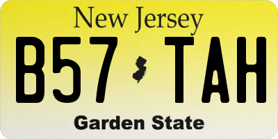 NJ license plate B57TAH