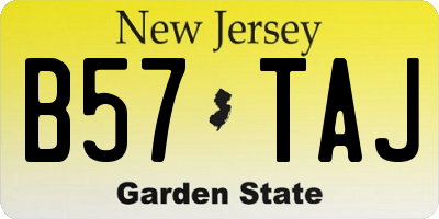 NJ license plate B57TAJ