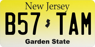 NJ license plate B57TAM
