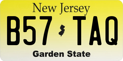 NJ license plate B57TAQ