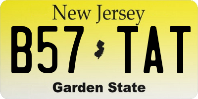 NJ license plate B57TAT