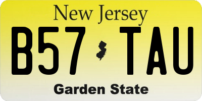 NJ license plate B57TAU