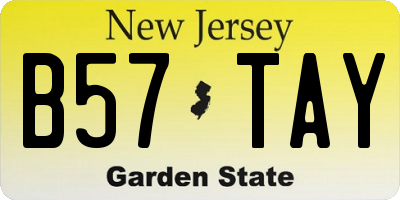 NJ license plate B57TAY