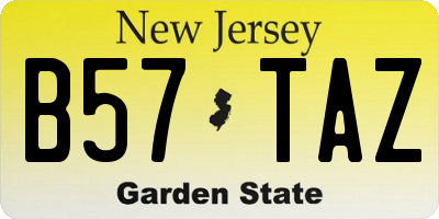NJ license plate B57TAZ