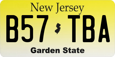NJ license plate B57TBA