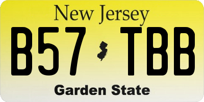 NJ license plate B57TBB