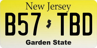 NJ license plate B57TBD
