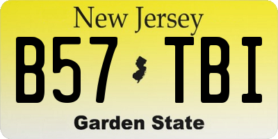 NJ license plate B57TBI