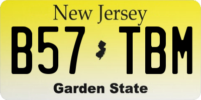 NJ license plate B57TBM