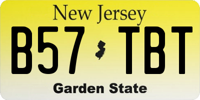 NJ license plate B57TBT