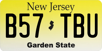 NJ license plate B57TBU