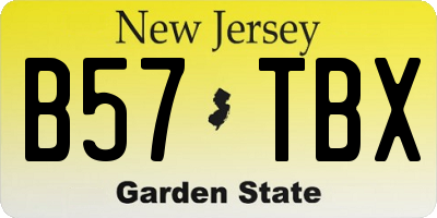 NJ license plate B57TBX