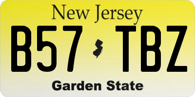 NJ license plate B57TBZ