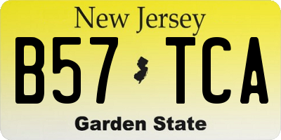 NJ license plate B57TCA