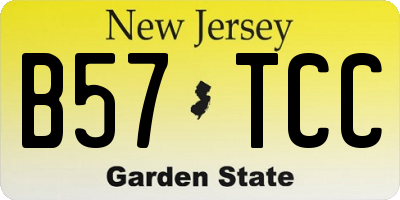 NJ license plate B57TCC