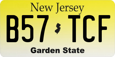 NJ license plate B57TCF